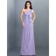 Charming One Shoulder Pleats Sleeveless Long Chiffon Bridesmaid Dresses
