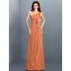 Charming One Shoulder Pleats Sleeveless Long Chiffon Bridesmaid Dresses
