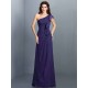 Charming One Shoulder Pleats Sleeveless Long Chiffon Bridesmaid Dresses