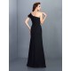 Charming One Shoulder Pleats Sleeveless Long Chiffon Bridesmaid Dresses