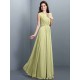 Charming High Neck Pleats Sleeveless Long Chiffon Bridesmaid Dresses