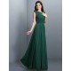Charming High Neck Pleats Sleeveless Long Chiffon Bridesmaid Dresses