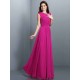 Charming High Neck Pleats Sleeveless Long Chiffon Bridesmaid Dresses