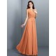 Charming High Neck Pleats Sleeveless Long Chiffon Bridesmaid Dresses