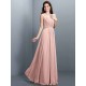 Charming High Neck Pleats Sleeveless Long Chiffon Bridesmaid Dresses