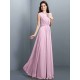 Charming High Neck Pleats Sleeveless Long Chiffon Bridesmaid Dresses