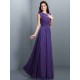 Charming High Neck Pleats Sleeveless Long Chiffon Bridesmaid Dresses