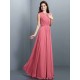 Charming High Neck Pleats Sleeveless Long Chiffon Bridesmaid Dresses