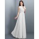 Charming High Neck Pleats Sleeveless Long Chiffon Bridesmaid Dresses