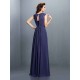 Charming High Neck Pleats Sleeveless Long Chiffon Bridesmaid Dresses