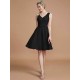 V-Neck Elegant Sleeveless Lace Short/Mini Chiffon Bridesmaid Dresses