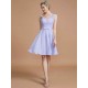 V-Neck Elegant Sleeveless Lace Short/Mini Chiffon Bridesmaid Dresses
