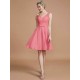 V-Neck Elegant Sleeveless Lace Short/Mini Chiffon Bridesmaid Dresses