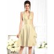 Charming Halter Sleeveless Short Taffeta Bridesmaid Dresses