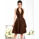 Charming Halter Sleeveless Short Taffeta Bridesmaid Dresses