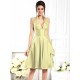 Charming Halter Sleeveless Short Taffeta Bridesmaid Dresses