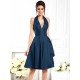 Charming Halter Sleeveless Short Taffeta Bridesmaid Dresses