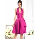Charming Halter Sleeveless Short Taffeta Bridesmaid Dresses