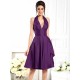 Charming Halter Sleeveless Short Taffeta Bridesmaid Dresses