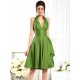 Charming Halter Sleeveless Short Taffeta Bridesmaid Dresses