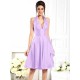 Charming Halter Sleeveless Short Taffeta Bridesmaid Dresses