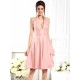 Charming Halter Sleeveless Short Taffeta Bridesmaid Dresses