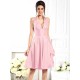 Charming Halter Sleeveless Short Taffeta Bridesmaid Dresses