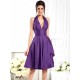 Charming Halter Sleeveless Short Taffeta Bridesmaid Dresses