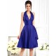 Charming Halter Sleeveless Short Taffeta Bridesmaid Dresses