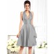 Charming Halter Sleeveless Short Taffeta Bridesmaid Dresses