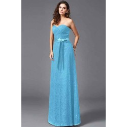Gorgeous Sweetheart Sash/Ribbon/Belt Sleeveless Long Lace Bridesmaid dresses