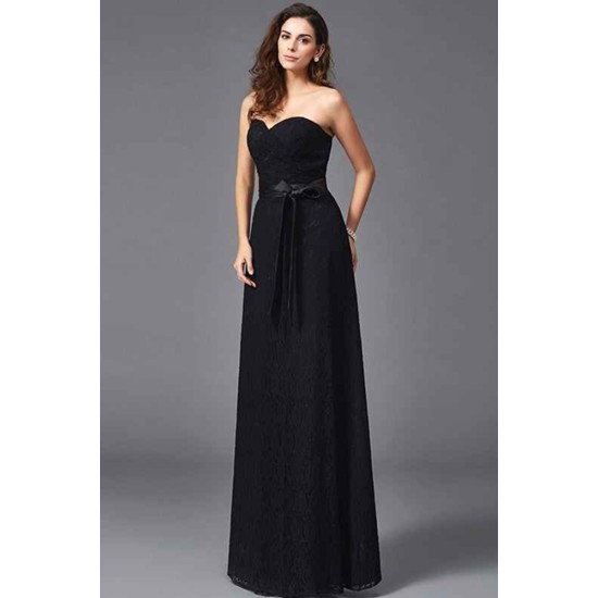 Gorgeous Sweetheart Sash/Ribbon/Belt Sleeveless Long Lace Bridesmaid dresses