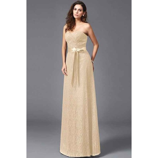Gorgeous Sweetheart Sash/Ribbon/Belt Sleeveless Long Lace Bridesmaid dresses