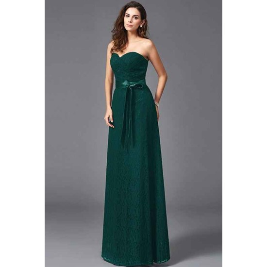 Gorgeous Sweetheart Sash/Ribbon/Belt Sleeveless Long Lace Bridesmaid dresses