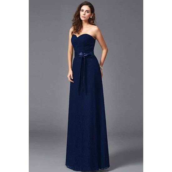 Gorgeous Sweetheart Sash/Ribbon/Belt Sleeveless Long Lace Bridesmaid dresses