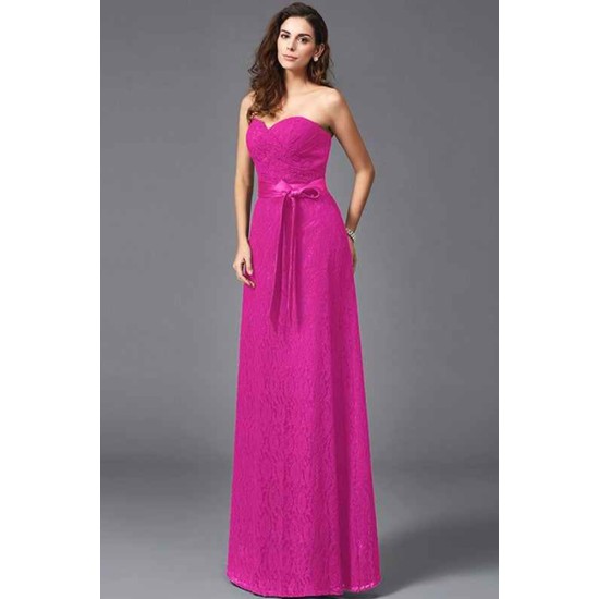 Gorgeous Sweetheart Sash/Ribbon/Belt Sleeveless Long Lace Bridesmaid dresses