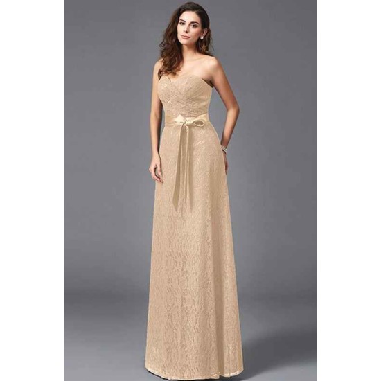 Gorgeous Sweetheart Sash/Ribbon/Belt Sleeveless Long Lace Bridesmaid dresses