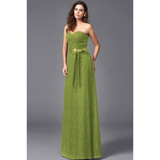 Gorgeous Sweetheart Sash/Ribbon/Belt Sleeveless Long Lace Bridesmaid dresses