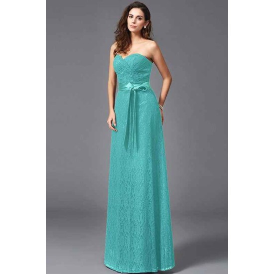 Gorgeous Sweetheart Sash/Ribbon/Belt Sleeveless Long Lace Bridesmaid dresses