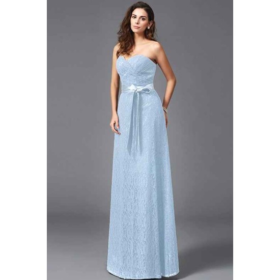 Gorgeous Sweetheart Sash/Ribbon/Belt Sleeveless Long Lace Bridesmaid dresses