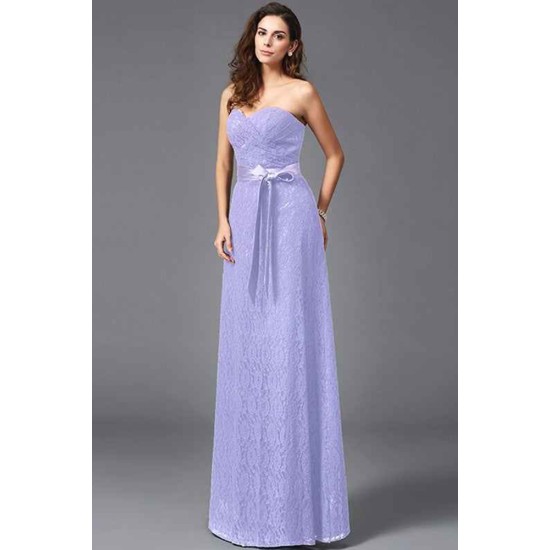 Gorgeous Sweetheart Sash/Ribbon/Belt Sleeveless Long Lace Bridesmaid dresses