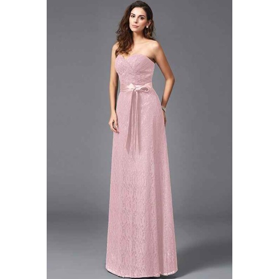 Gorgeous Sweetheart Sash/Ribbon/Belt Sleeveless Long Lace Bridesmaid dresses