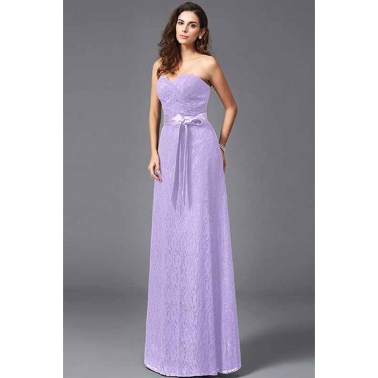 Gorgeous Sweetheart Sash/Ribbon/Belt Sleeveless Long Lace Bridesmaid dresses