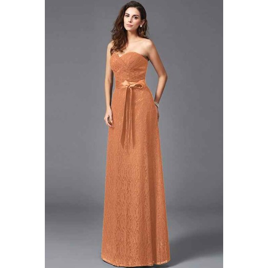 Gorgeous Sweetheart Sash/Ribbon/Belt Sleeveless Long Lace Bridesmaid dresses