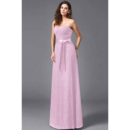 Gorgeous Sweetheart Sash/Ribbon/Belt Sleeveless Long Lace Bridesmaid dresses