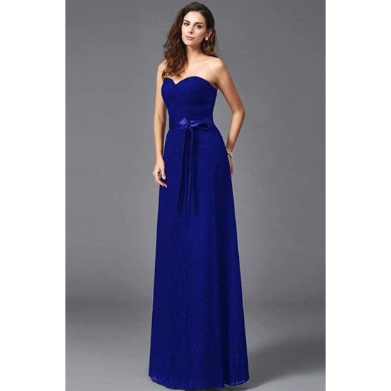 Gorgeous Sweetheart Sash/Ribbon/Belt Sleeveless Long Lace Bridesmaid dresses