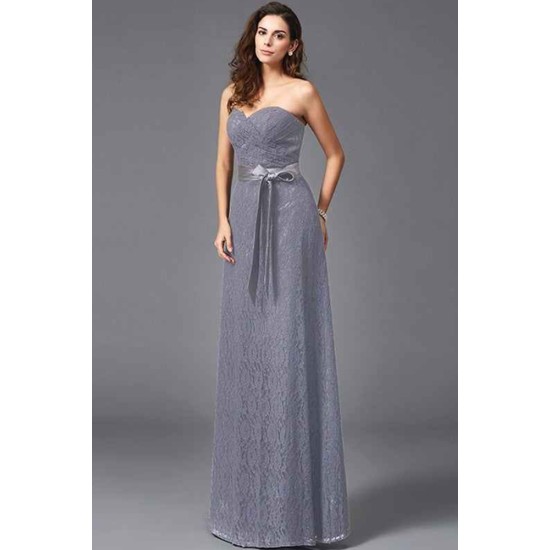 Gorgeous Sweetheart Sash/Ribbon/Belt Sleeveless Long Lace Bridesmaid dresses