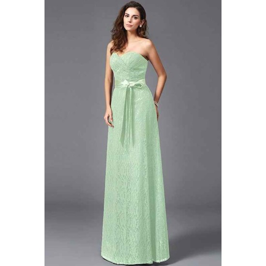 Gorgeous Sweetheart Sash/Ribbon/Belt Sleeveless Long Lace Bridesmaid dresses