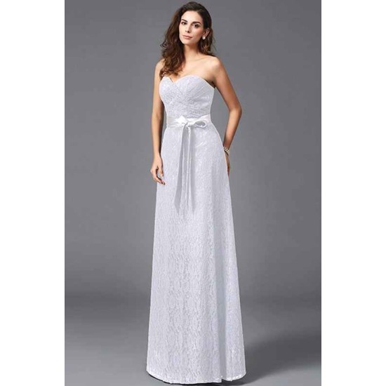 Gorgeous Sweetheart Sash/Ribbon/Belt Sleeveless Long Lace Bridesmaid dresses