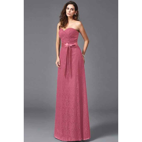 Gorgeous Sweetheart Sash/Ribbon/Belt Sleeveless Long Lace Bridesmaid dresses